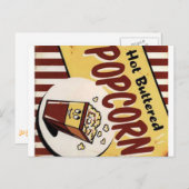 ヴィンテージホットバター付きポップコーンとポストカード ポストカード (正面/裏面)
