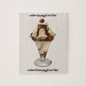 ヴィンテージホットファッジアイスクリームサンデデザート ジグソーパズル (縦)