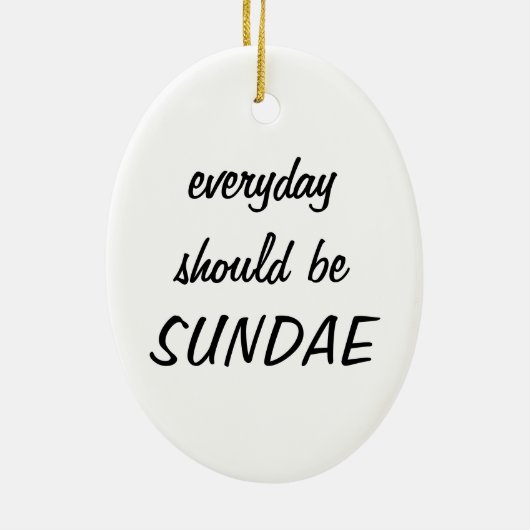 ヴィンテージホットファッジアイスクリームサンデデザート セラミックオーナメント (裏面)