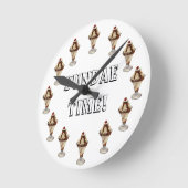 ヴィンテージホットファッジアイスクリームサンデデザート ラウンド壁時計 (傾斜)