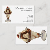 ヴィンテージホットファッジアイスクリームサンデデザート 名刺 (正面/裏面)