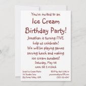 ヴィンテージホットファッジサンデバースデーパーティーの招待 招待状 (裏面)