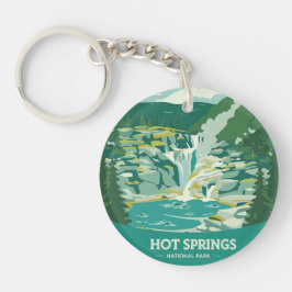 ヴィンテージホット春ナショナルパークウォーターフォール キーホルダー