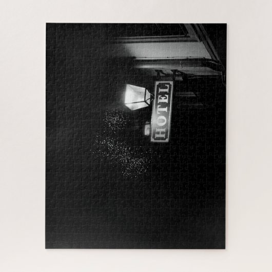 ヴィンテージホテルサイン、通りライト、多くのライト ジグソーパズル (縦)