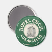 ヴィンテージホテルセシル、ロサンゼルス、カリフォルニア マグネット (正面/裏面)