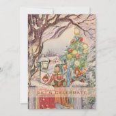 ヴィンテージホビクトリアンリデークリスマスパーティー 招待状 (正面)