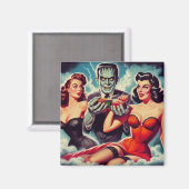 ヴィンテージホラーのピンアップ マグネット (正面/裏面)