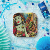 ヴィンテージホラーゾンビ漫画 ペーパープレート (パーティー)