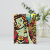 ヴィンテージホラーゾンビ漫画 ポストカード (スタンド正面)