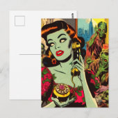 ヴィンテージホラーゾンビ漫画 ポストカード (正面/裏面)