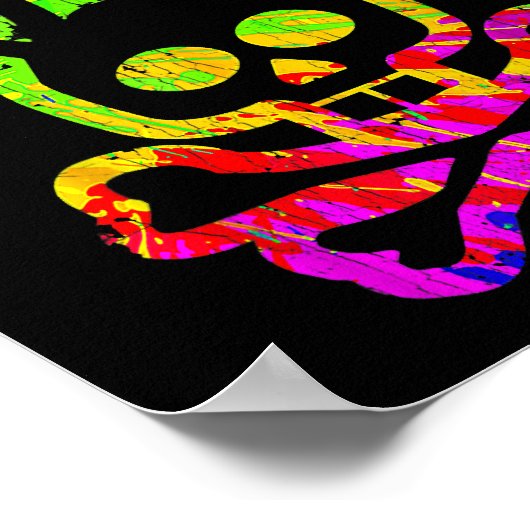 ヴィンテージホラーバニーラビット顔絞り染めハッピーエース ポスター (角)