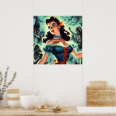 ヴィンテージホラーピンアップ ポスター (キッチン)