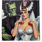 ヴィンテージホラーブライド シャワーカーテン (正面)