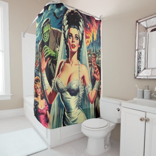 ヴィンテージホラーブライド シャワーカーテン (インサイチュ)