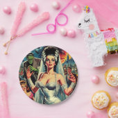 ヴィンテージホラーブライド ペーパープレート (パーティー)