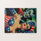 ヴィンテージホラーヴァンパイアガール ジグソーパズル (横)