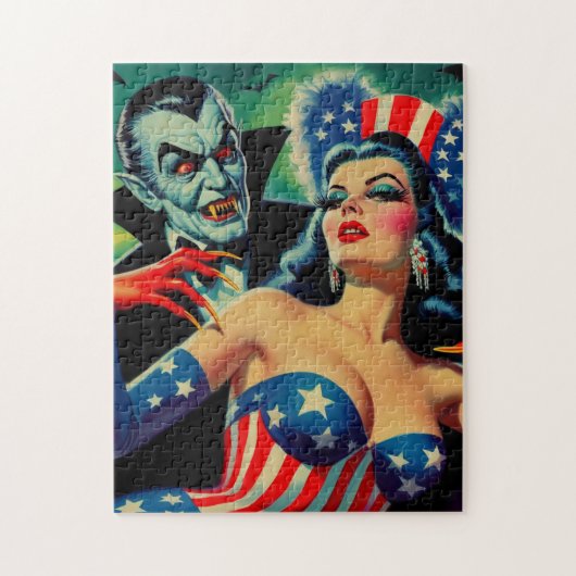 ヴィンテージホラーヴァンパイアガール ジグソーパズル (縦)