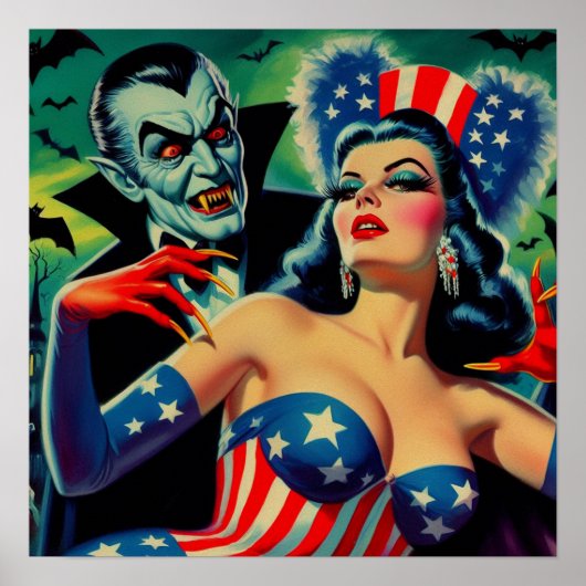 ヴィンテージホラーヴァンパイアガール ポスター (正面)