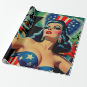 ヴィンテージホラーヴァンパイアガール ラッピングペーパー (アンロールド)