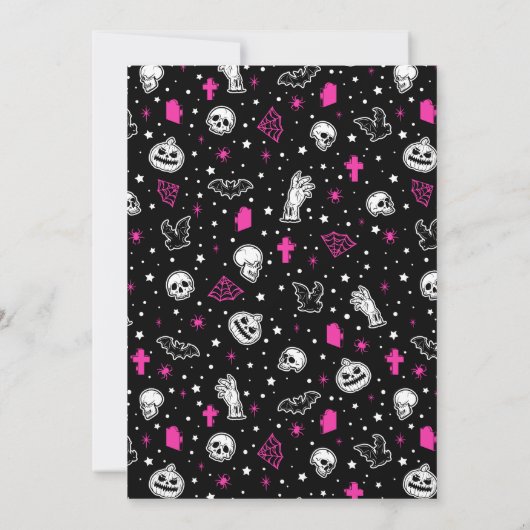 ヴィンテージホラー大人ハロウィーンの衣装パーティー 招待状 (裏面)