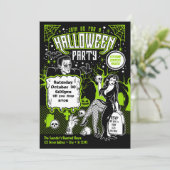 ヴィンテージホラー大人ハロウィーンの衣装パーティー 招待状 (スタンド正面)