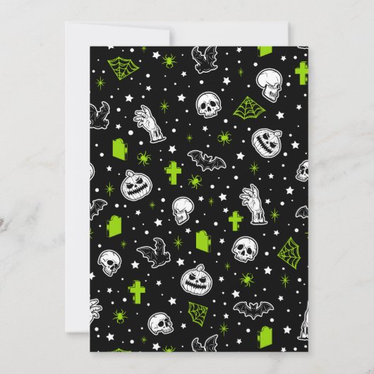 ヴィンテージホラー大人ハロウィーンの衣装パーティー 招待状 (裏面)