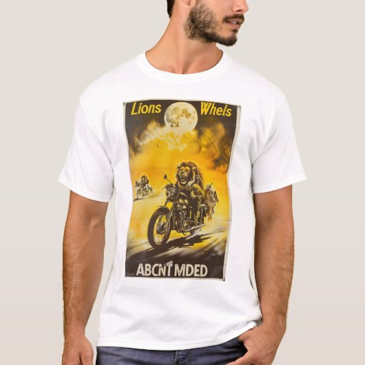 ヴィンテージホラー映画のライオン用ポスター Tシャツ (正面)