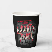 ヴィンテージホラー映画アダルトパーソナライズされたハロウィーン 紙コップ (裏面)