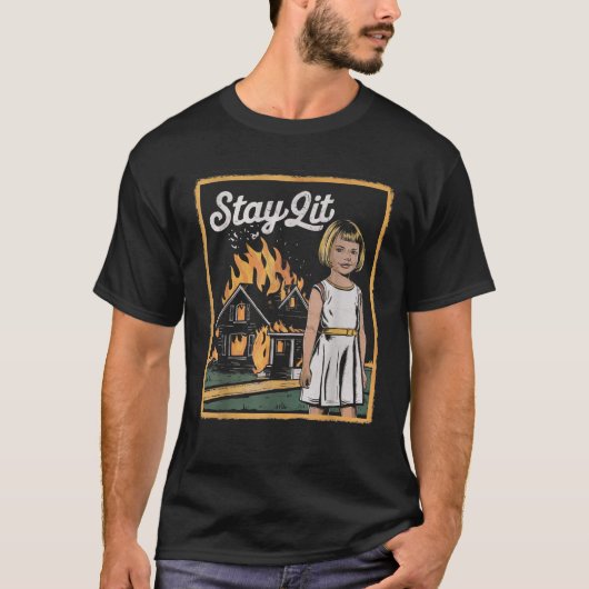 ヴィンテージホラー映画恋人レトロハロウィンステイLi Tシャツ (正面)