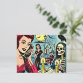 ヴィンテージホラー漫画イラストレーション ポストカード (スタンド正面)