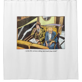 ヴィンテージホラー漫画パネル シャワーカーテン