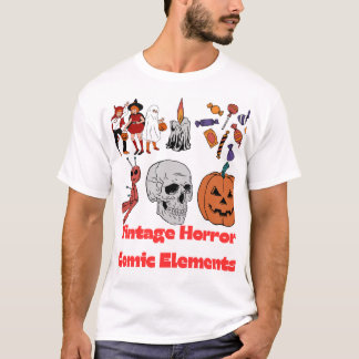 ヴィンテージホラー漫画tシャツのプレミアムデザイン tシャツ