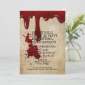 ヴィンテージホラー血アダルトハロウィーン衣装パーティー 招待状 (スタンド正面)