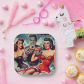 ヴィンテージホラー・ピンアップ ペーパープレート (パーティー)