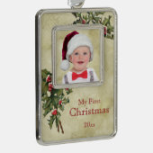 ヴィンテージホリカスタムー初めてのクリスマス シルバープレートフレームオーナメント (右)
