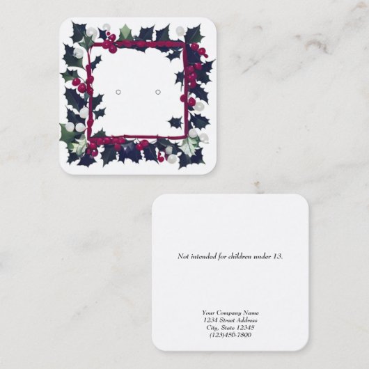 ヴィンテージホリカスタムー・フレーム・イヤリング表示カード コーリングカード (正面/裏面)