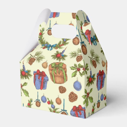 ヴィンテージホリディギフト |クリスマス フェイバーボックス (正面サイド)