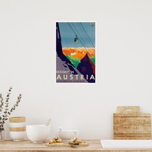 ヴィンテージホリデイインオーストリアゴンドラリフトアルプス ポスター (キッチン)