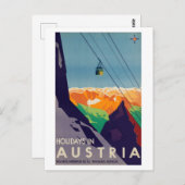 ヴィンテージホリデイインオーストリアゴンドラリフトアルプス ポストカード (正面/裏面)