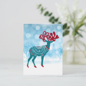 ヴィンテージホリデイウィンタースカンジナビアモース ポストカード (スタンド正面)
