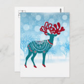 ヴィンテージホリデイウィンタースカンジナビアモース ポストカード (正面/裏面)
