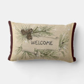 ヴィンテージホリデイウェルカムピローパインコーン ランバークッション (裏面)