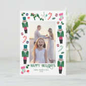 ヴィンテージホリデーくるみ割りクリスマスフォトカード シーズンカード (スタンド正面)