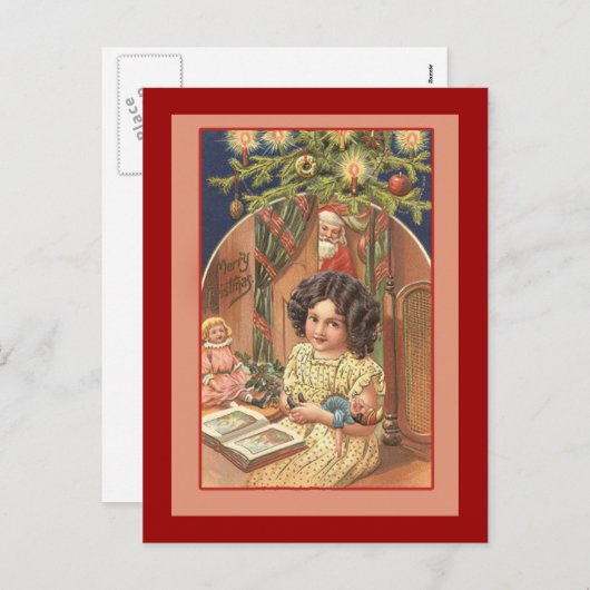 ヴィンテージホリデーイメージのカードとポストカード シーズンポストカード (正面/裏面)