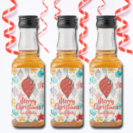 ヴィンテージホリデークリスマスツリーオーナメントミニ リキュールボトルラベル