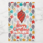 ヴィンテージホリデークリスマスツリーオーナメントミニ ワインラベル (シングルラベル)