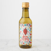 ヴィンテージホリデークリスマスツリーオーナメントミニ ワインラベル (正面)