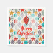 ヴィンテージホリデークリスマスツリーオーナメント スタンダードカクテルナプキン (正面)