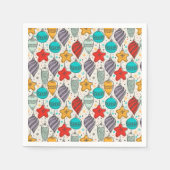 ヴィンテージホリデークリスマスツリーオーナメント スタンダードカクテルナプキン (正面)