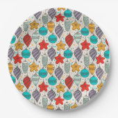 ヴィンテージホリデークリスマスツリーオーナメント ペーパープレート (正面)